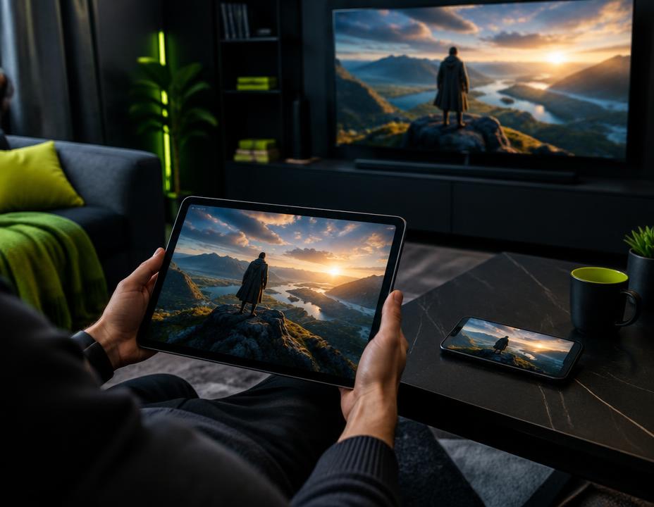 Entertainment streaming across television, tablet and phone
