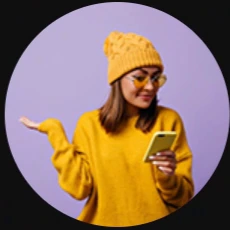 Woman checking her phone